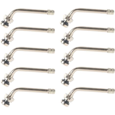 Valve camion TR555D, tige roue courbée laiton nickelé robuste remorque RV 10 pièces (1/5)
