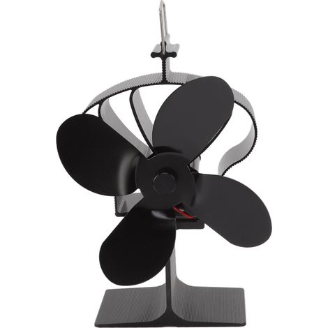 Ofen- oder Kaminventilator mit Wärmeleistung – 4 Aluminiumflügel – Schwarz – Automatisch, batterielos – LT372 Crown