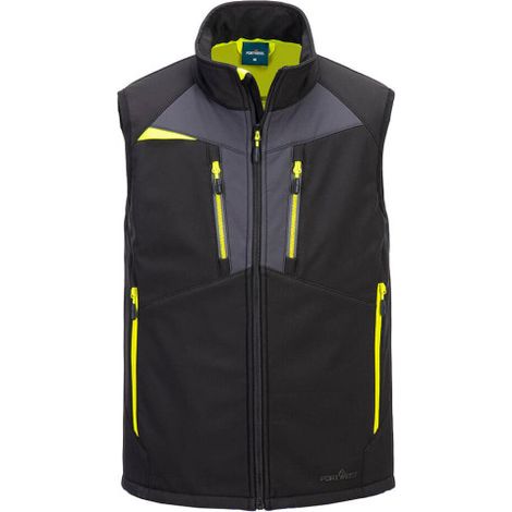 Chaleco cortavientos Softshell DX4 con detalles flúor (3 capas) DX476 XXL Gris metálico (1/2)