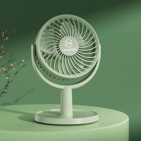 Petit ventilateur de bureau, 4 vitesses, fort débit d'air, mini ventilateur USB personnel, portable et silencieux, rotation à 310°, démontable, facile à nettoyer, léger, 10,2 cm, adapté (1/5)