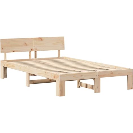 Lit double,Lit adulte,Cadre de lit Marron 120 x 190 cm Bois de pin massif CFW8278667 (1/5)