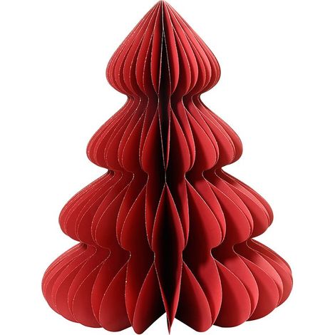 Albero di Natale decoris carta rosso 90 cm alto (1/3)
