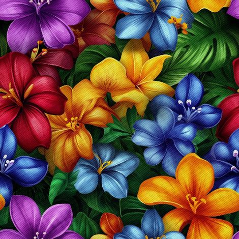 Outdoor dekostoffe oxford - Motiv Bunte Blumen  DX18048 (1/5)