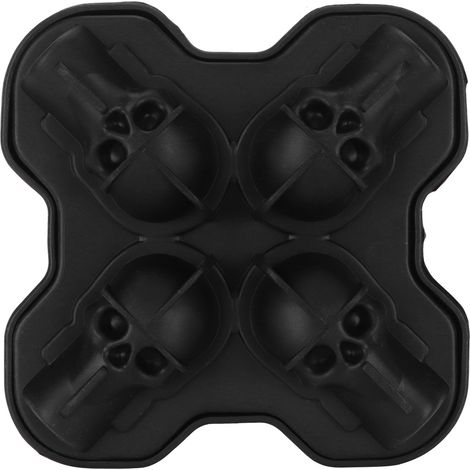 Moule à Glace Silicone 4 Cases en Forme de Crâne, Moule à Dessert Alimentaire pour Cuisine Été (1/5)