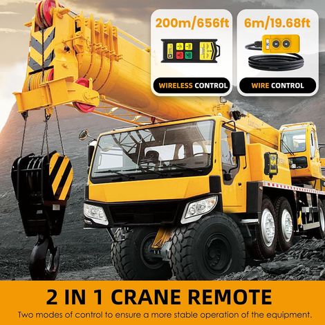 2-in-1 Remote Control Crane, 12V Wireless Remote Control Crane, Wired Dump Trailer Remote Control Controller, Industrial Lift Truck Up-Down Switch Control Station (1/5)