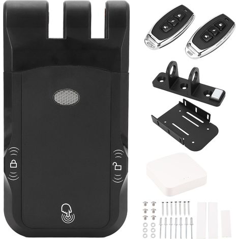 Serrure connectée sans fil invisible pour Tuya Smart, pêne dormant électronique à contrôle distant, alliage de zinc, alarme batterie faible, ouverture tactile intérieure, sécurité renforcée anti-effra (1/5)
