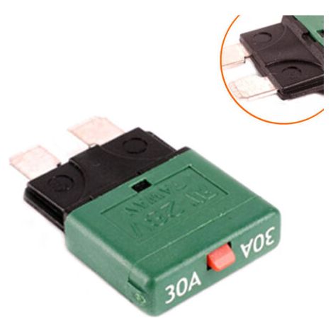 2PCS Fusible de voiture 30A/disjoncteur à fusible à réinitialisation moyenne/prise de fusible à lame (1/4)