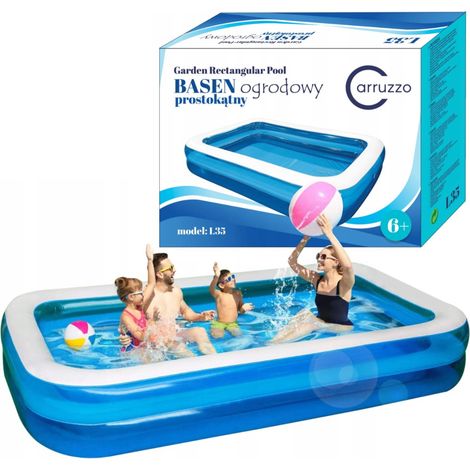 Großer aufblasbarer Familienpool Gartenpool Schwimmbecken 250x160x45cm Carruzzo (R4 R5) K66