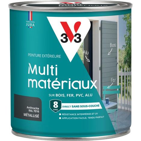 Peinture extérieure Multi-matériaux V33 Anthracite RAL 7016 Métallisé 0,5L