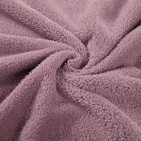 Ensemble peignoir et serviette de bain pour femme, doux et confortable, avec fermeture à pression, épaules dénudées (1/5)