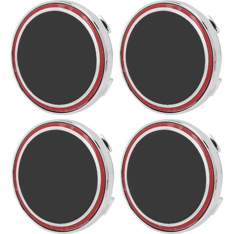 4PCS Enjoliveurs Centre de Roue pour Fiat 500, Cache Moyeu Aluminium Alliage Anti-Rayures Étanche, Remplacement Accessoire Auto, Noir Rouge (1/5)