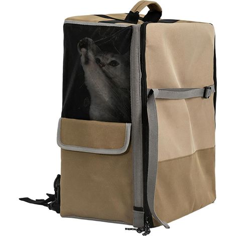 Siège de voiture pour chien - Sac transformable - Siège de voiture pour animaux domestiques en maille respirante lavable et amovible - Convient aux chats, chiots et petites races, voyage (1/5)