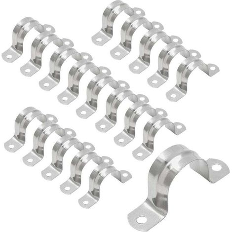 Fascetta stringitubo a U in acciaio inox, fascetta semicircolare per tubi dell'aria e dell'acqua, fissaggi per tubi dell'acqua - 25 mm -Crezuo