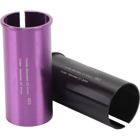 Adaptateur de tige de selle en alliage d'aluminium usiné CNC avec finition texturée, manchon de conversion pour tube de selle de vélo, diamètre 25,4-27,2 mm (1/5)