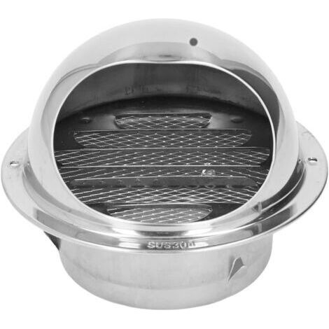 Pair Grille D'aération Ronde en Acier Inoxydable avec Maille Fine pour Aérations de Salle de Bain (100 mm/3,9 pouces)