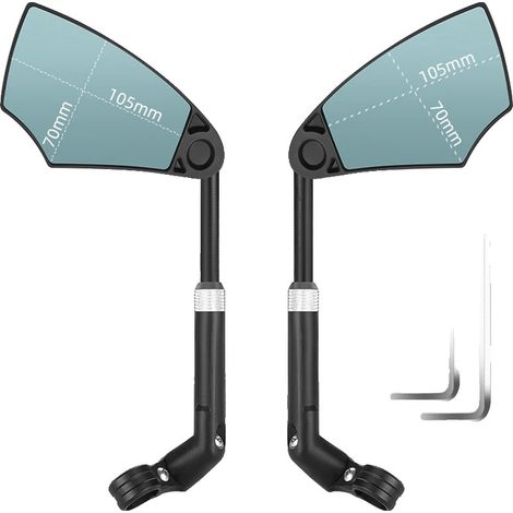 Espejo retrovisor para bicicleta, antirreflejos, brazo telescópico flexible, izquierdo y derecho. (1/2)