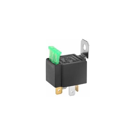 12V 30A DC 4-poliges Kfz-Relais, Kfz-/Motorradsicherung, schwarze Halterung (1/5)