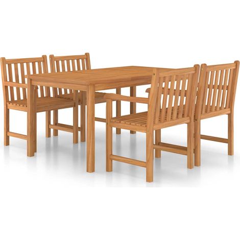 Maison Exclusive - Conjunto de comedor de jardín de 5 piezas, 150 (1/5)