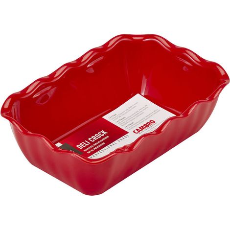 Plat rectangulaire - 17.5 x 26 x 8 cm - rouge - Lot de 6 - Cambro