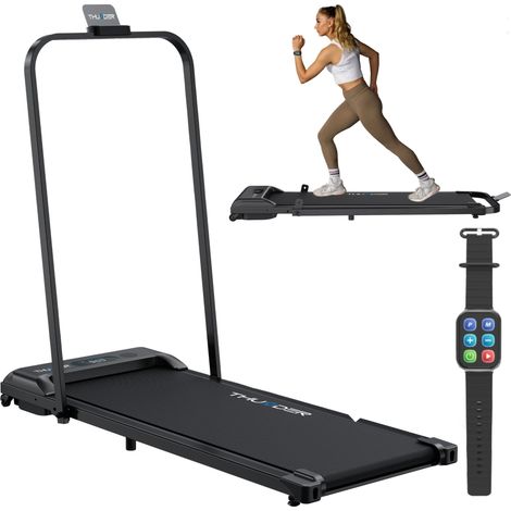 THUNDER VIVA-PRO Laufband Klappbar Walking Pad 12 km/h Automatische Steigung Bluetooth LED Display App Steuerung 120 kg (1/5)