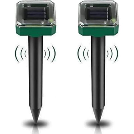 Set di 2 repellenti per talpe a energia solare per giardini, repellente per parassiti impermeabile IP65 per talpe, arvicole e serpenti – Repellente per animali ad alta sensibilità per prati, giardini 