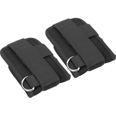 Sangle De Cheville Fitness - Double Anneau En D - Pour Entraînement Gymnase Et Musculation - Paire Noire (1/5)