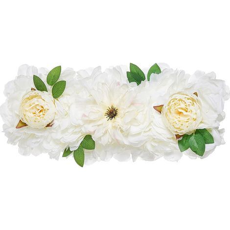 【006 Blanc】Décoration florale simple pour banquets de mariage à l'hôtel, fond de scène, composition florale au sol (1/5)