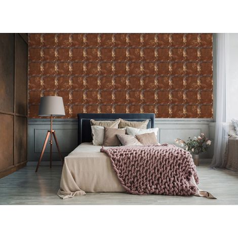 Wallarena Vliestapete Rost Metall Betonoptik, für Wohnzimmer und Schlafzimmer, 10 m x 50 cm – inkl. Kleister & Anleitung
