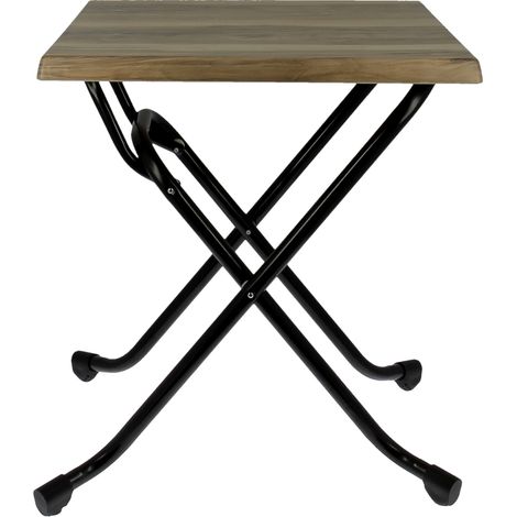 Table pliable 60x60cm plateau stratifié moulé modèle TABLE INDIANA pied Biarritz