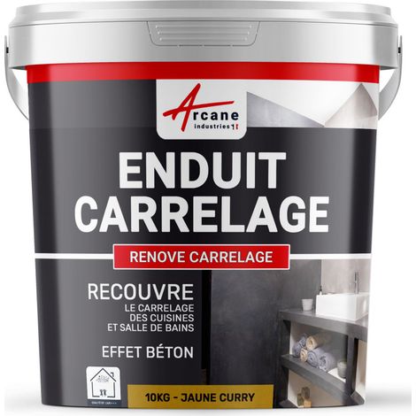 Putz für Fliesen - Fliesen verputzen - Betonbeschichtungs-Effekt - RENOVE CARRELAGE - curry - Kit 10kg - 6.5m² für 2 Schichten