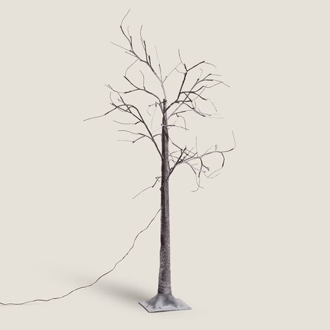 Albero di Natale 64 LED 150 cm Bianco Caldo Marrone Scuro (1/5)