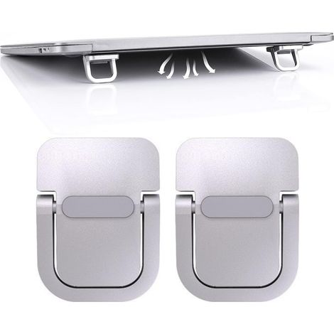 Lot de 2 mini supports pour ordinateur portable, rehausseur de clavier portable pour bureau, support pliable invisible pour ordinateur portable, support autocollant pour tous les ordinateurs portables (1/5)