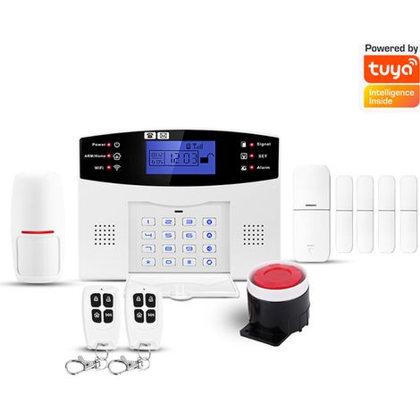 Kit alarme GSM+WiFi avec numérotation automatique – Détecteur de mouvement, détecteur porte/fenêtre, télécommande – Sécurité maison sans fil (1/5)