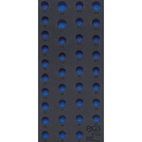 Insert en mousse dure pour servante d'atelier – Dimensions 189 x 408 x 32 mm – Compatible BGS 4120 – 41201 (1/3)