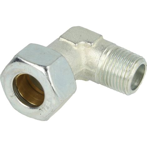 Raccord à visser coudé mâle 1/2'' x 18 mm avec filetage conique