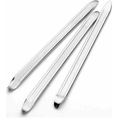 3Pcs 30cm Manganese Steel Tire Levers Tire Changer Repair Tool for Car Bike Motorcycle Bicycle Tire Replacement (Chrome Silver) (1/5)