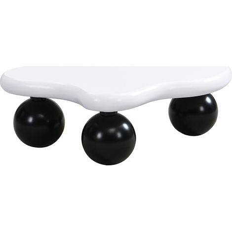 Table basse en forme de nuage avec LED 16 couleurs – MDF noir et blanc, design original pour salon ou chambre d’enfant (1/5)