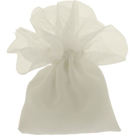 ETM Sacchetto Portaconfetti Ciuffo Bag 10 x 13 Cm Bianco 12 Pz