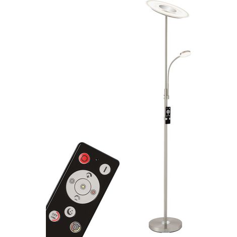 BRILONER AGILED LED Stehlampe, Fernbedienung, Dimmbar, Schwenkbar, CCT Farbtemperatursteuerung, matt-nickel, 28 x 180 cm