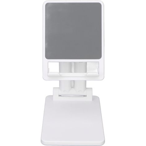 Support téléphone pliable pour bureau avec double tige, idéal pour streaming et enregistrement - Blanc (1/5)