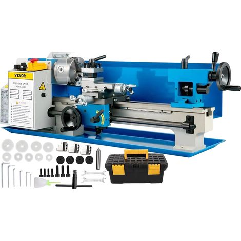 Mini torno para metal, construcción de aluminio duradera, plato de alta precisión, engranaje de nailon. (1/2)