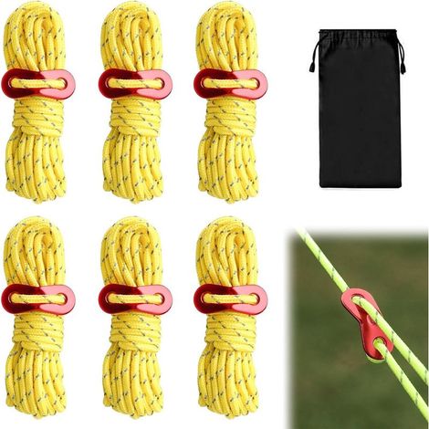 Reflective tent rope with tensioning device, nylon tensioning rope, for tent tarps, climbing and hiking, including storage bag (1/5)