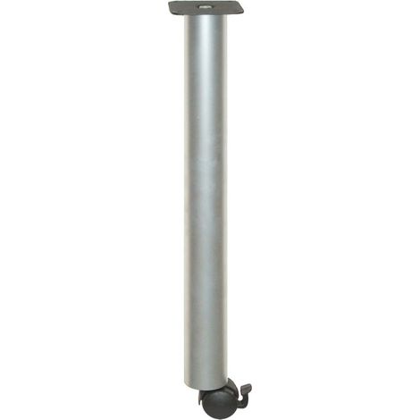 MOBILA - 1 GAMBA TONDA CON RUOTA H710 D60 ALLUMINIO OPACO