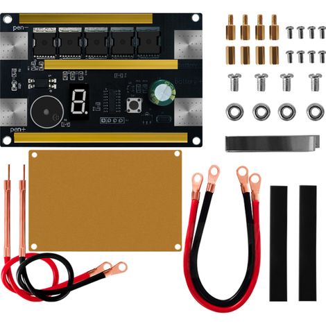 Soldadora por puntos compacta y automática de 12 V, con o sin carcasa, para proyectos de bricolaje. Compatible con baterías de litio 18650. 9 velocidades de soldadura. (1/5)