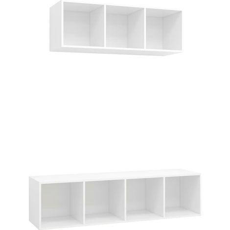 Maison Exclusive - 2-tlg. TV-Schrank-Set Weiß Holzwerkstoff