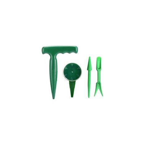 Lot de 4 distributeurs de graines réglables à main, plantoir et poinçon pour semis – Ensemble d'outils de jardinage à main. (1/5)