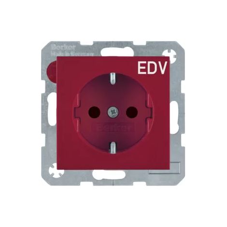 Berker Steckdose SCHUKO mit EHBS S.1 rot glzd 47238922 (1/2)