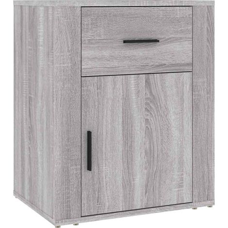 Maison Exclusive - Mesita de noche madera contrachapada gris Sono (1/5)