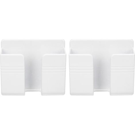 2 Stück Wandhalterungen für Handys, selbstklebende Wandorganizer, Fernbedienungshalter-10x8.5cm-White2 (1/4)