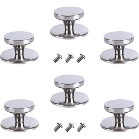 6 pcs Boutons de Couvercle de Casserole en Acier Inoxydable, Accessoires de Casserole avec Vis, Bouton Universel de Couvercles (1/4)